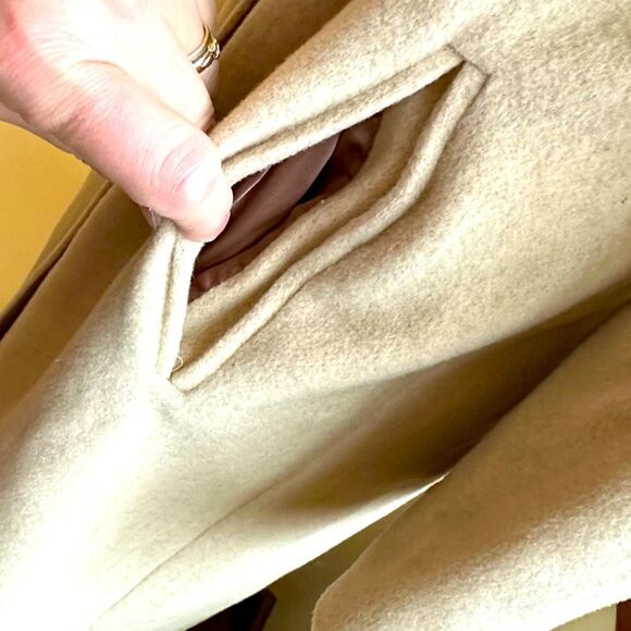 Vtg 70s brown and beige wool coat, Forecaster of Boston Pure Wool size 10 - Picture 7 of 15